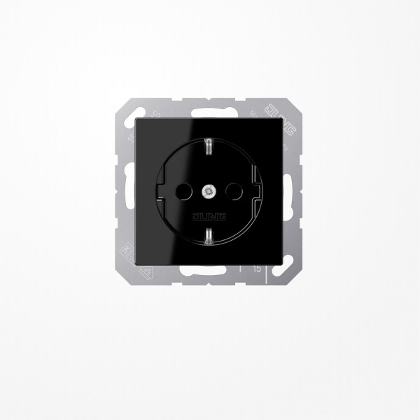 Jung A1520KISW SCHUKO-Steckdose, 16 A 250 V ~, SAFETY+, Duroplast, Serie A, schwarz
