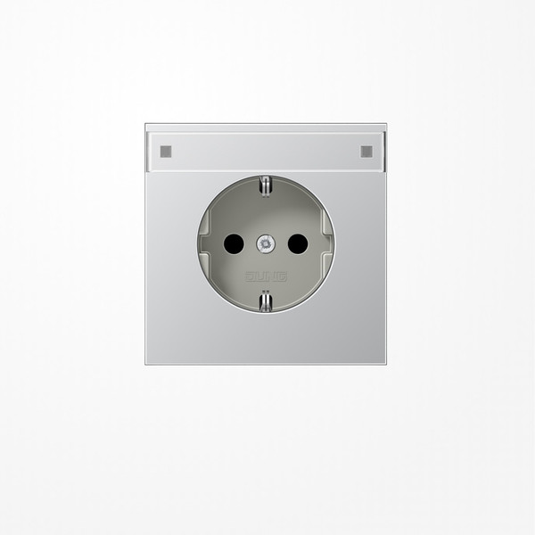 Jung AL1520NA SCHUKO-Steckdose, 16 A 250 V ~, mit Schriftfeld, Serie LS, Aluminium