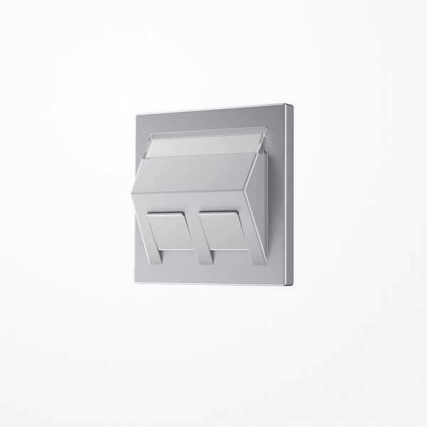 Jung AL569-30BFPL-L Abdeckung für Montageadapter 30°, 2fach, mit Schriftfeld, Serie LS, Aluminium