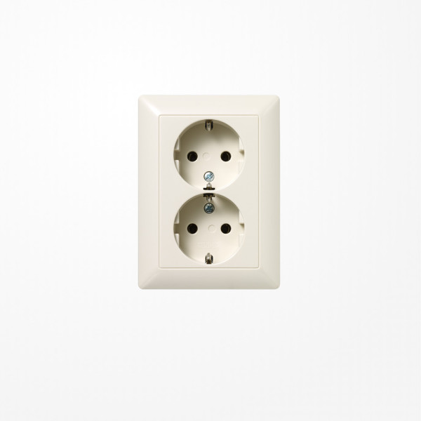 Jung AS5020U SCHUKO-Zweifach-Steckdose, 16 A 250 V ~, Duroplast, Serie AS, weiß