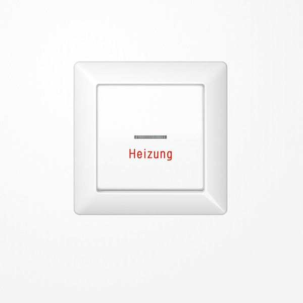Jung AS590HWW Wippe mit Rahmen mit Lichtleiter, Aufschrift Heizung, Duroplast, Serie AS, alpinweiß