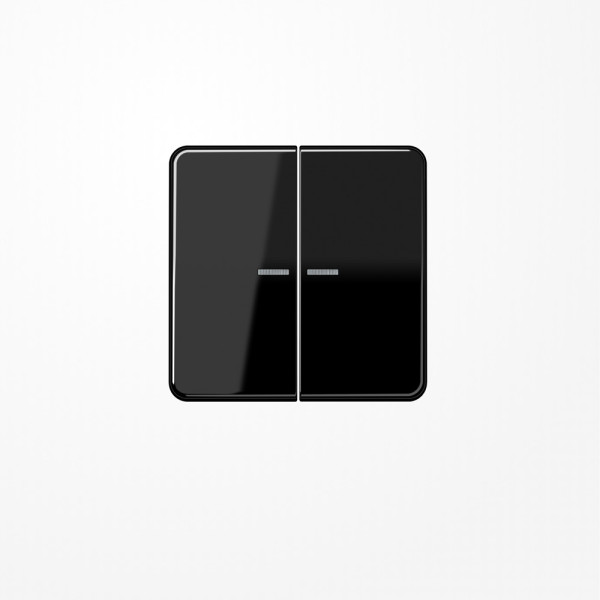 Jung CD102KO5SW Wippe mit Lichtleiter für Taster 2fach, Duroplast, F10, Serie CD, schwarz