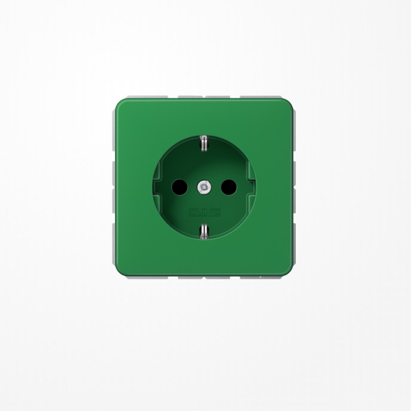 Jung CD1520BFKIGN SCHUKO-Steckdose, 16 A 250 V ~, SAFETY+, Thermoplast, Serie CD, grün (für SV)