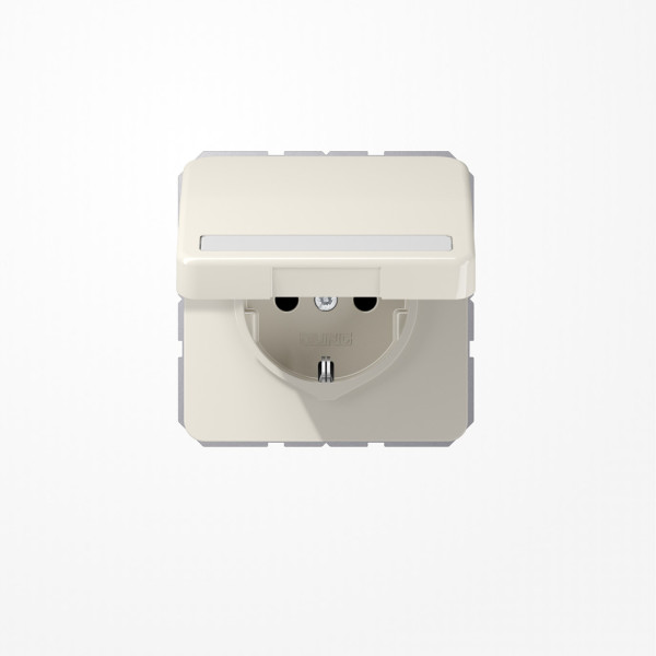 Jung CD1520BFNAKL SCHUKO-Steckdose, 16 A 250 V ~, mit Schriftfeld, SAFETY+, Klappdeckel, Thermoplast, Serie CD, weiß