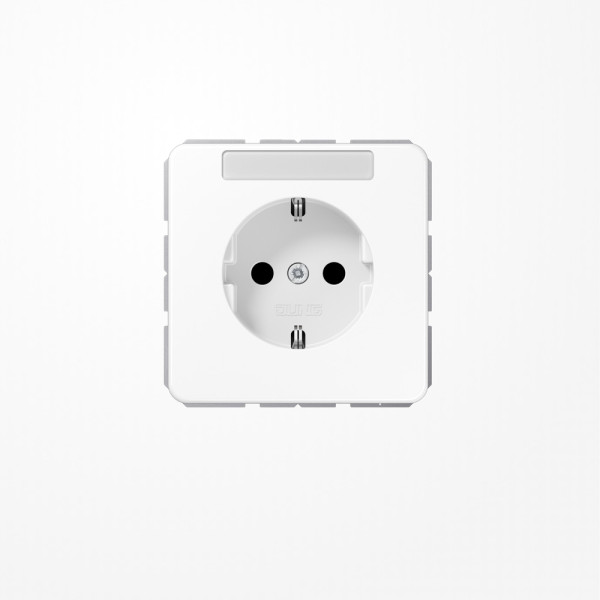 Jung CD1520BFNAWW SCHUKO-Steckdose, 16 A 250 V ~, mit Schriftfeld, Thermoplast, Serie CD, alpinweiß