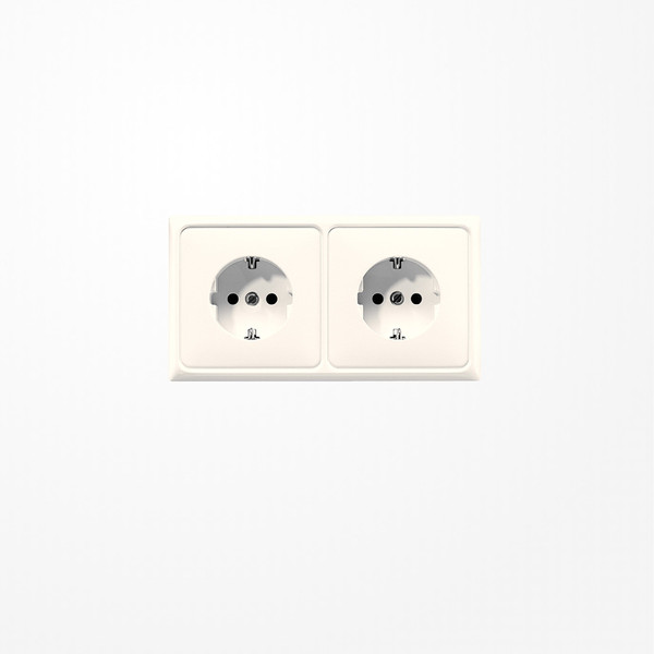Jung CD522BF Kabelkanal-SCHUKO-Steckdose, 2fach, 16 A 250 V ~, Thermoplast, Serie CD, weiß