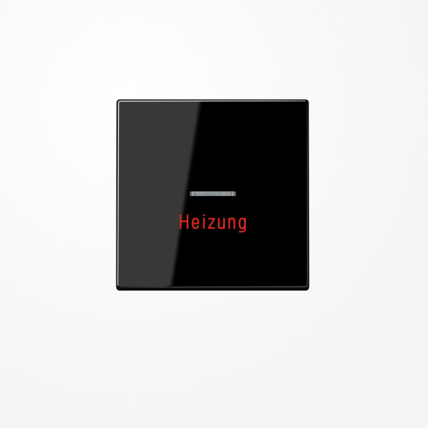 Jung LS990HSW Wippe mit Lichtleiter, Aufschrift Heizung, Duroplast, Serie LS, schwarz
