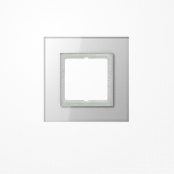 Jung LSP981GLWW Glasrahmen 1fach, senkrechte und waagerechte Montage, Glas, LS PLUS, alpinweiß (Glas)