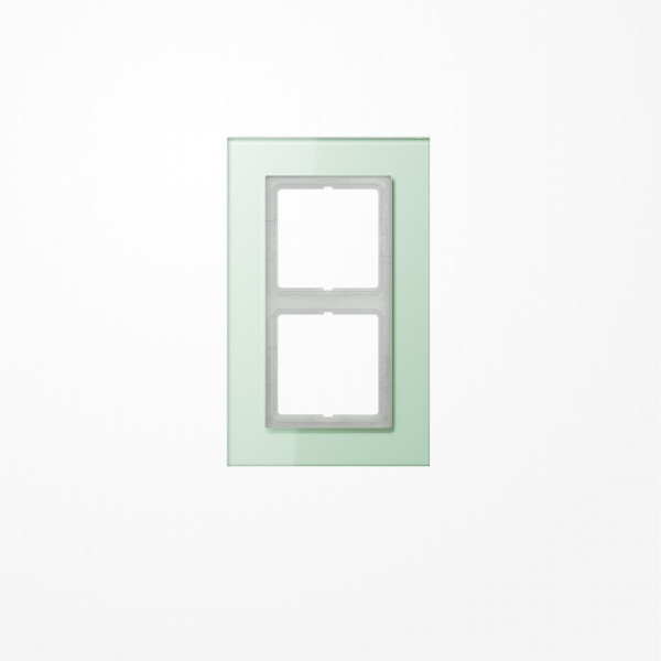 Jung LSP982GLAS Glasrahmen 2fach, senkrechte und waagerechte Montage, Glas, LS PLUS, mattweiß