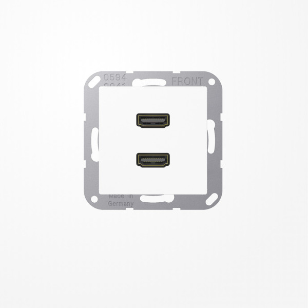 Jung MAA1133WW HDMI, MultimediaAnschlussystem 2xHDMI, Serie AS/A, alpinweiß