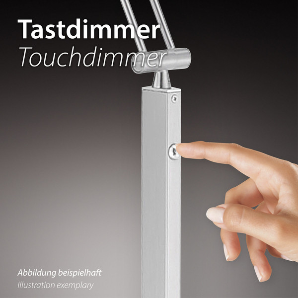 JUST LIGHT DAWDA LED Stehleuchte Warmweiss Dimmbar 4,8W stahl 11012-55