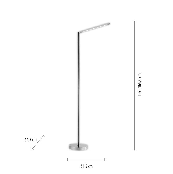 JUST LIGHT DAWDA LED Stehleuchte Warmweiss Dimmbar 4,8W stahl 11012-55