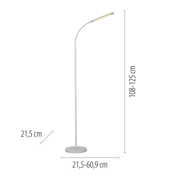 JUST LIGHT ELLY LED Stehleuchte CCT Dimmbar 6W weiss 11031-16