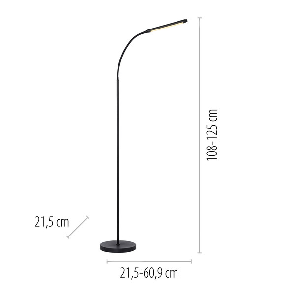 JUST LIGHT ELLY LED Stehleuchte CCT Dimmbar 6W schwarz 11031-18