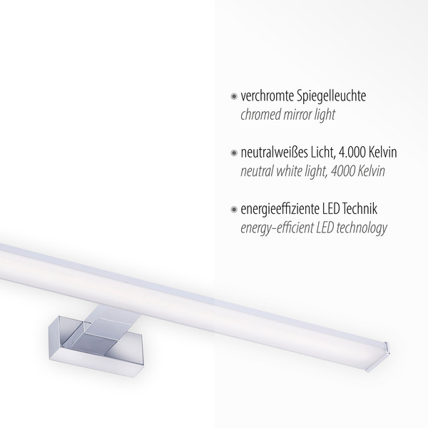 JUST LIGHT MATTIS LED Spiegelleuchte Neutralweiss 10,5W chrom 11133-17