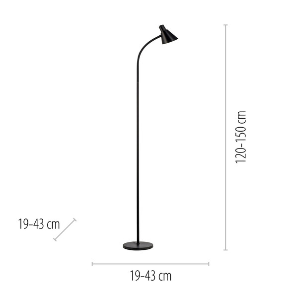 JUST LIGHT PIXIE LED Stehleuchte Warmweiss 4,5W schwarz 11249-18