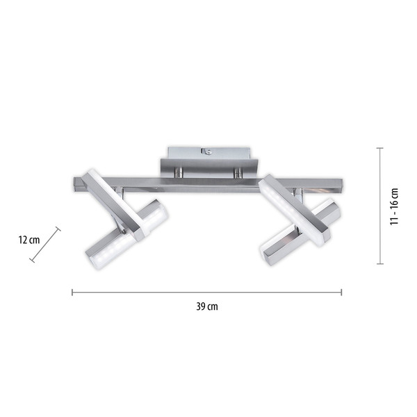 JUST LIGHT RICO LED Deckenleuchte Warmweiss 8W 4-fach stahl 11277-55