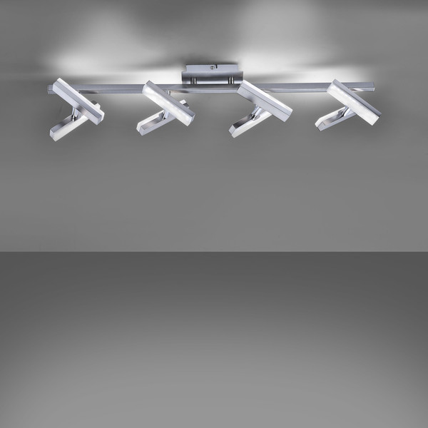 JUST LIGHT RICO LED Deckenleuchte Warmweiss 16W 8-fach stahl 11278-55