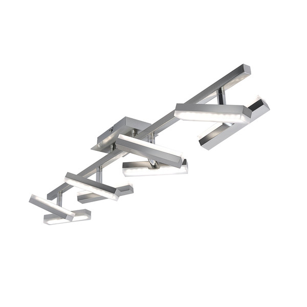 JUST LIGHT RICO LED Deckenleuchte Warmweiss 16W 8-fach stahl 11278-55