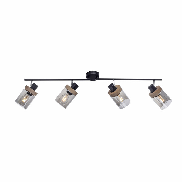 JUST LIGHT PASQUAL Deckenleuchte E27 max.160W 4-fach schwarz 11313-18