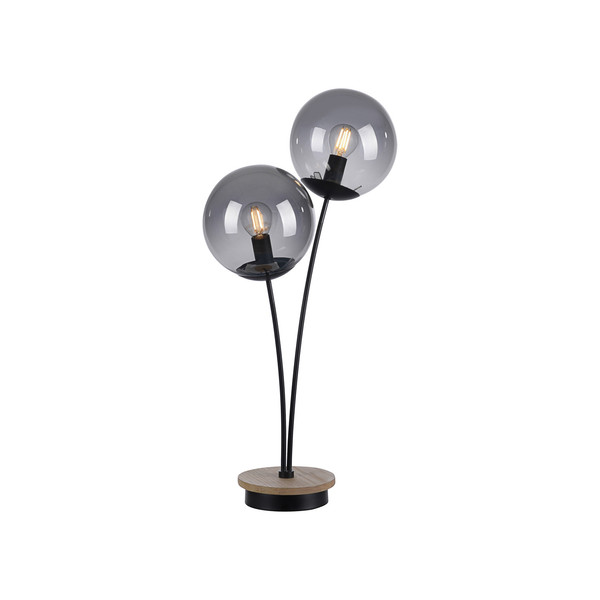 JUST LIGHT GERDA WIDOW Tischleuchte E14 max.50W 2-fach Holz-natur 11390-79