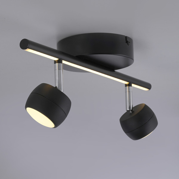 JUST LIGHT JARIK LED Deckenleuchte Warmweiss 7,4W 3-fach schwarz 11401-18