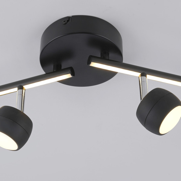 JUST LIGHT JARIK LED Deckenleuchte Warmweiss 10,8W 5-fach schwarz 11402-18