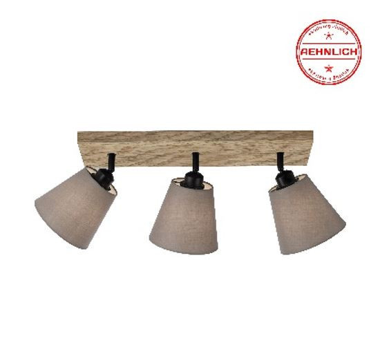 JUST LIGHT GERDA MICHEL Deckenleuchte E27 max. 40W 3-fach Holz-natur 11582-79