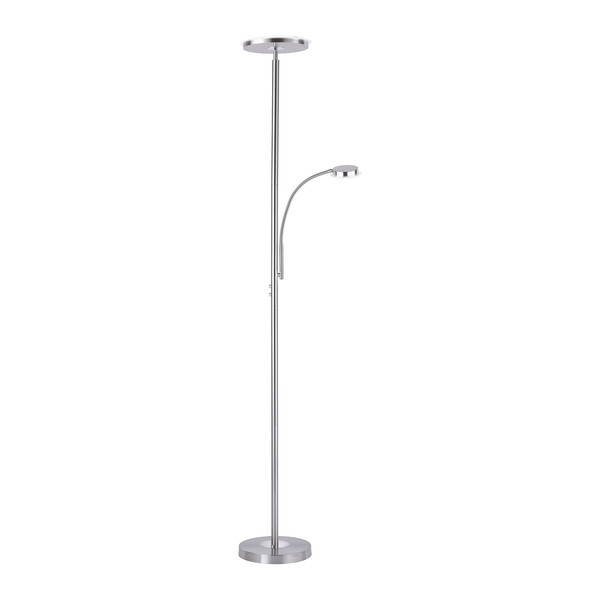 JUST LIGHT HANS LED Stehleuchte Warmweiss Dimmbar 25,5W 2-fach stahl 11709-55