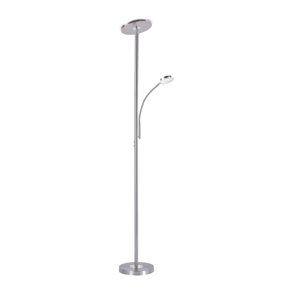 JUST LIGHT HANS LED Stehleuchte Warmweiss Dimmbar 25,5W 2-fach stahl 11709-55