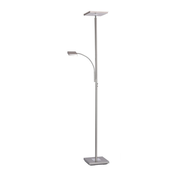 JUST LIGHT HANS LED Stehleuchte Warmweiss Dimmbar 25,5W 2-fach stahl 11710-55