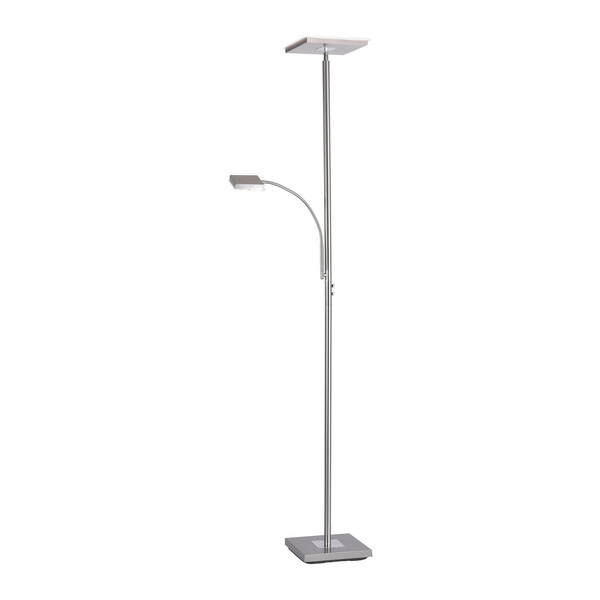 JUST LIGHT HANS LED Stehleuchte Warmweiss Dimmbar 25,5W 2-fach stahl 11710-55