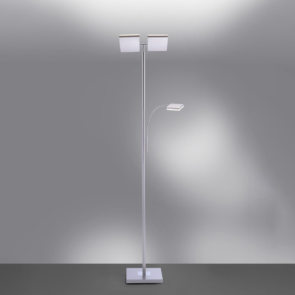 JUST LIGHT RUBEN LED Stehleuchte Warmweiss Dimmbar 5W 2-fach stahl 11725-55