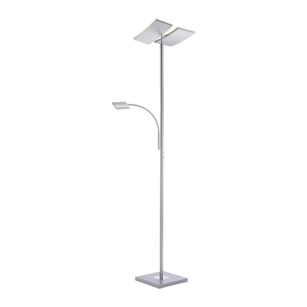 JUST LIGHT RUBEN LED Stehleuchte Warmweiss Dimmbar 5W 2-fach stahl 11725-55