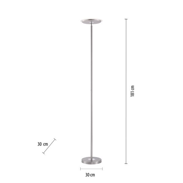 JUST LIGHT HANS LED Stehleuchte Warmweiss Dimmbar 22W stahl 11729-55