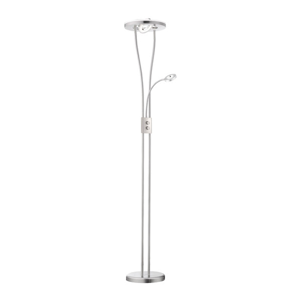 JUST LIGHT HELIA LED Stehleuchte Warmweiss Dimmbar 20,6W 2-fach stahl 11778-55