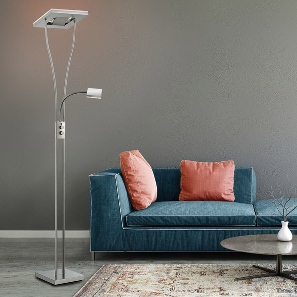 JUST LIGHT HELIA LED Stehleuchte CCT Dimmbar 20W 2-fach stahl 11780-55