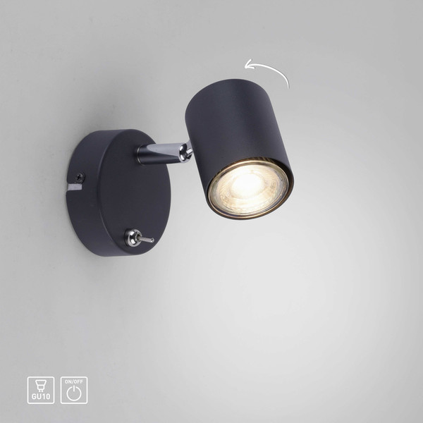 JUST LIGHT TARIK Wandleuchte GU10 Warmweiss max.4,5W anthrazit 11941-13