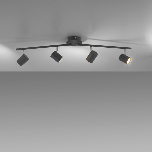 JUST LIGHT TARIK Deckenleuchte GU10 Warmweiss max.18W 4-fach anthrazit 11944-13