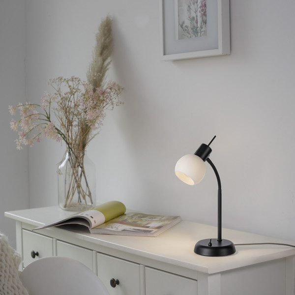 JUST LIGHT LOKI Tischleuchte E14 Warmweiss max.5W schwarz 12156-18