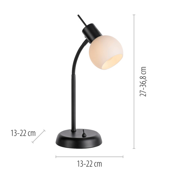 JUST LIGHT LOKI Tischleuchte E14 Warmweiss max.5W schwarz 12156-18