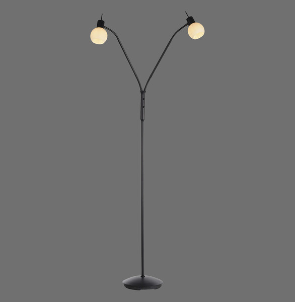 JUST LIGHT LOKI Stehleuchte E14 Warmweiss max.10W 2-fach schwarz 12158-18