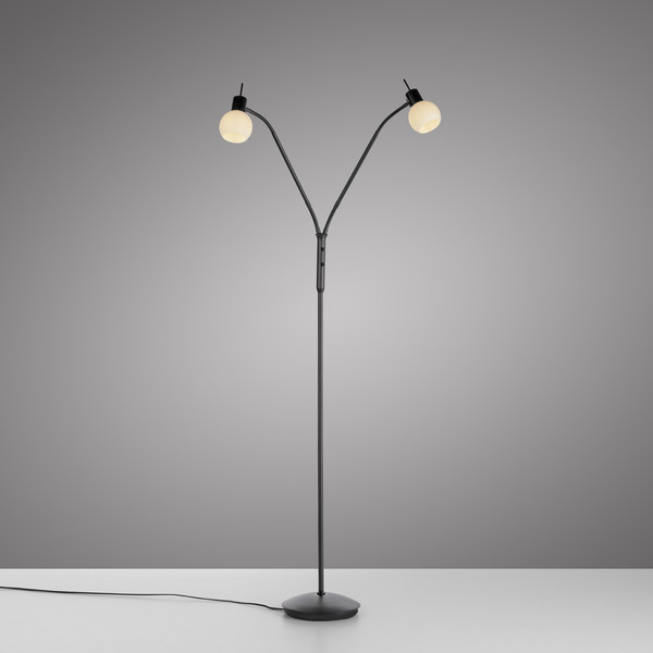 JUST LIGHT LOKI Stehleuchte E14 Warmweiss max.10W 2-fach schwarz 12158-18
