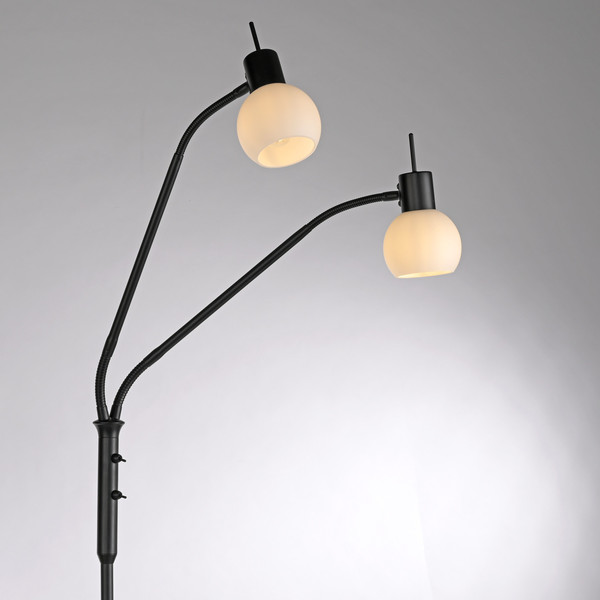 JUST LIGHT LOKI Stehleuchte E14 Warmweiss max.10W 2-fach schwarz 12158-18