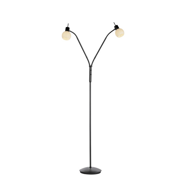 JUST LIGHT LOKI Stehleuchte E14 Warmweiss max.10W 2-fach schwarz 12158-18