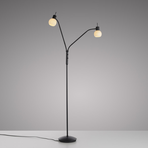 JUST LIGHT LOKI Stehleuchte E14 Warmweiss max.10W 2-fach schwarz 12158-18