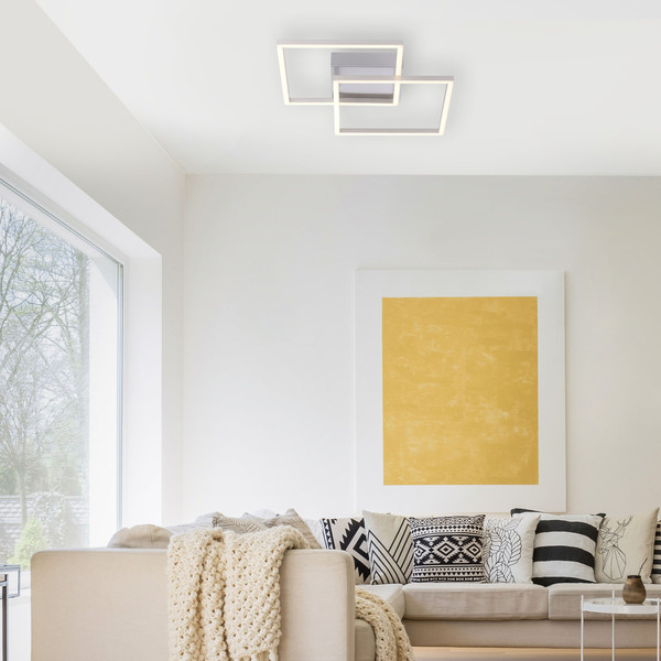 JUST LIGHT IVEN LED Deckenleuchte Warmweiss 14W 2-fach stahl 14002-55