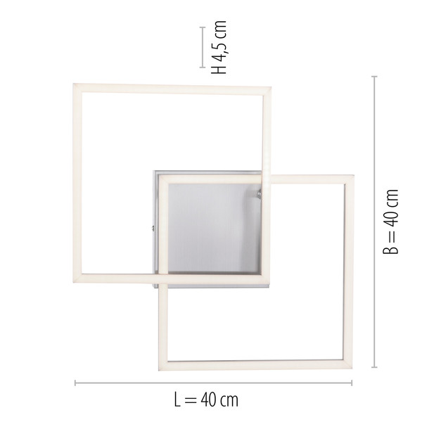 JUST LIGHT IVEN LED Deckenleuchte Warmweiss 14W 2-fach stahl 14002-55