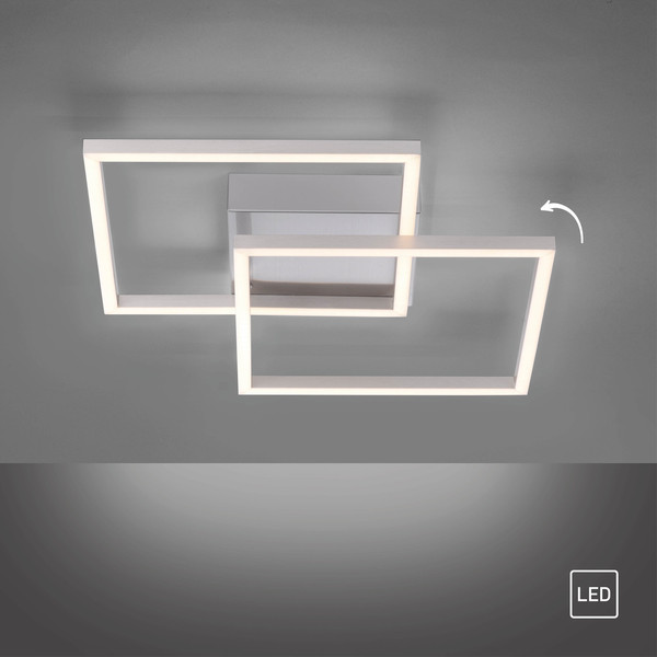 JUST LIGHT IVEN LED Deckenleuchte Warmweiss 14W 2-fach stahl 14002-55
