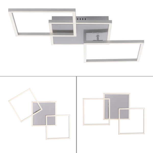 JUST LIGHT IVEN LED Deckenleuchte Warmweiss 21W 3-fach stahl 14003-55
